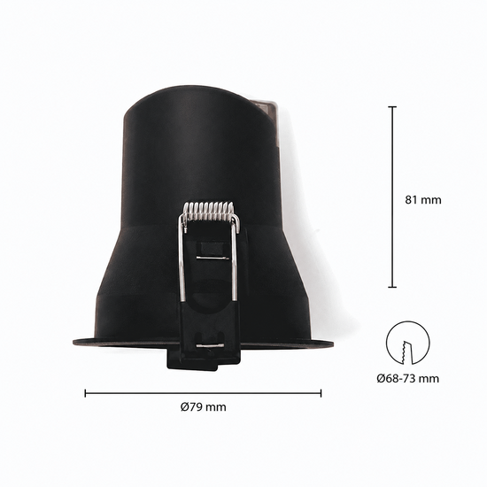 Led inbouwspot 6W dimbaar zwart | instelbare lichtkleur 2700K-4000K | 450lm IP44 Ø68mm – Image 3