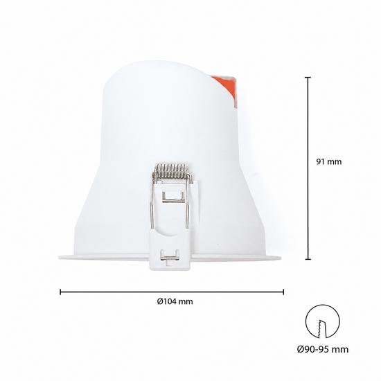 Led inbouwspot 9W dimbaar wit | instelbare lichtkleur 2700K-4000K | 675lm IP44 Ø90mm - Image 3