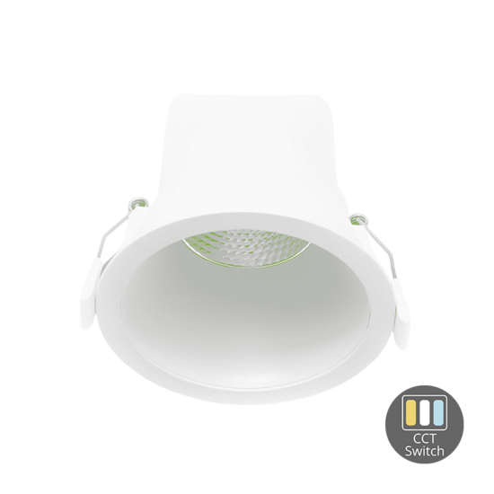 LED recessed spotlight 9W dimmable white | adjustable light colour 2700K-4000K | 675lm IP44 Ø90mm in white