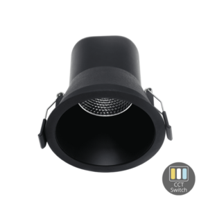 Led inbouwspot 9W dimbaar zwart | instelbare lichtkleur 2700K-4000K | 675lm IP44 Ø90mm in zwart