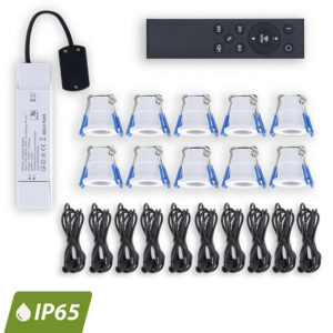 Inbouwspot set | Set van 10 | Wit | Met afstandsbediening