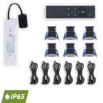 Inbouwspot set | Set van 6 | Zwart | Met afstandsbediening