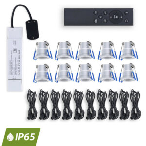 Inbouwspot set | Set van 10 | Zilver | Met afstandsbediening