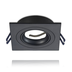 Inbouwspot kantelbaar vierkant | Ø80mm | Zwart aluminium - voor 50mm LED spots in zwart
