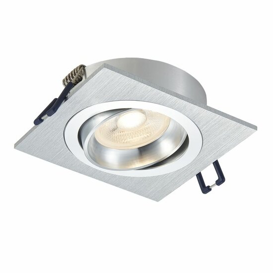 Inbouwspot kantelbaar vierkant | Ø80mm | Zilver aluminium - voor 50mm LED spots – Image 3