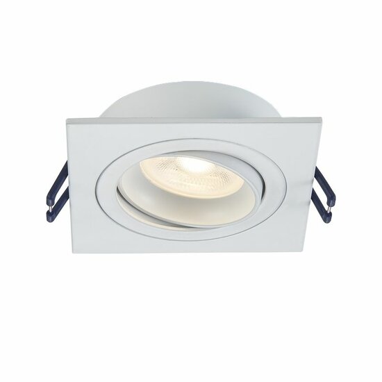 Inbouwspot kantelbaar vierkant | Ø80mm | Wit aluminium - voor 50mm LED spots - Afbeelding 2