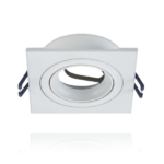 Inbouwspot kantelbaar vierkant | Ø80mm | Wit aluminium - voor 50mm LED spots in wit