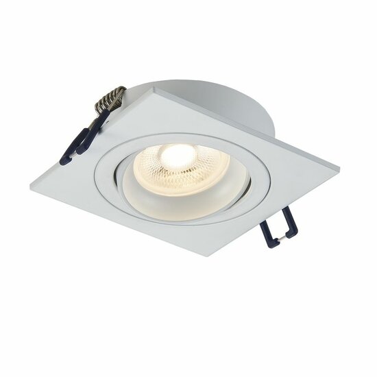 Inbouwspot kantelbaar vierkant | Ø80mm | Wit aluminium - voor 50mm LED spots - Afbeelding 3