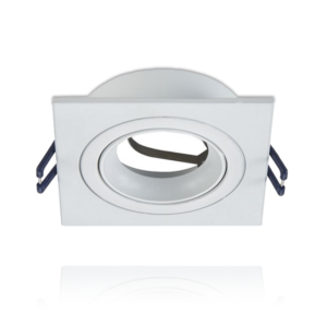 Inbouwspot kantelbaar vierkant | Ø80mm | Wit aluminium - voor 50mm LED spots in wit