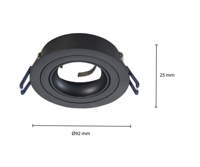 Inbouwspot armatuur kantelbaar | Ø50mm spots | Ø80mm zaagmaat | Zwart - Afbeelding 2