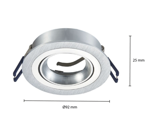 Inbouwspot armatuur kantelbaar | Ø50 mm spots | Ø80 mm zaagmaat | Zilver - Afbeelding 3