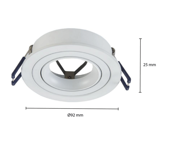 Inbouwspot armatuur kantelbaar | Ø50mm spots | Ø80mm zaagmaat | Wit - Afbeelding 2