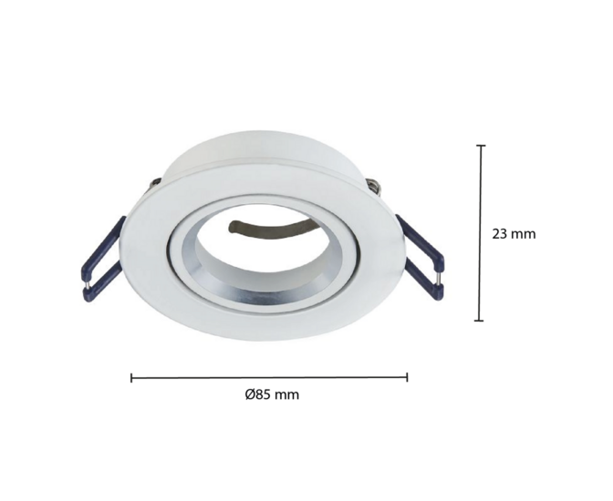 Inbouwspot kantelbaar | zaagmaat Ø73 mm | Wit - voor 50mm LED spots - Afbeelding 4