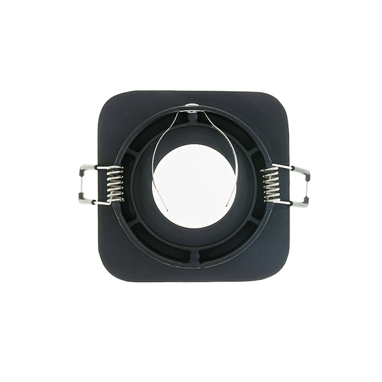 Vierkant inbouwspot armatuur | Ø50mm spots | Zaagmaat Ø74-76mm | Zwart | Inclusief GU10 fitting - Afbeelding 2