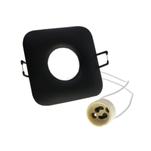 Vierkant inbouwspot armatuur | Ø50mm spots | Zaagmaat Ø74-76mm | Zwart | Inclusief GU10 fitting in zwart