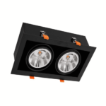 LED AR111 GU10 dubbele inbouwspot | zwart