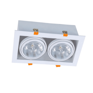 LED AR111 GU10 dubbele inbouwspot |  wit