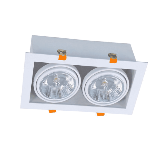 LED AR111 GU10 dubbele inbouwspot | wit