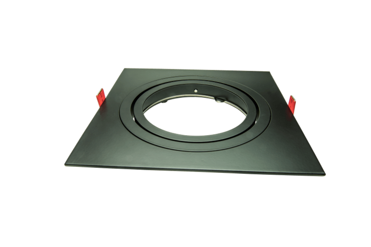 Led inbouw spot armatuur - 1x AR111ES111 Zwart Vierkant Richtbaar