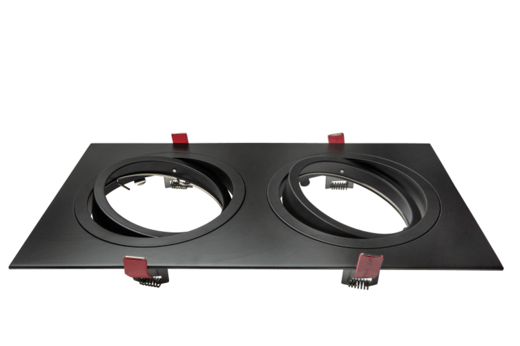 Led inbouw spot armatuur - 2x AR111/ES111 Zwart Vierkant | Richtbaar van Tronix Lighting