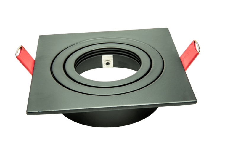 Led Inbouw Spot Armatuur 50mm Vierkant Zwart Richtbaar