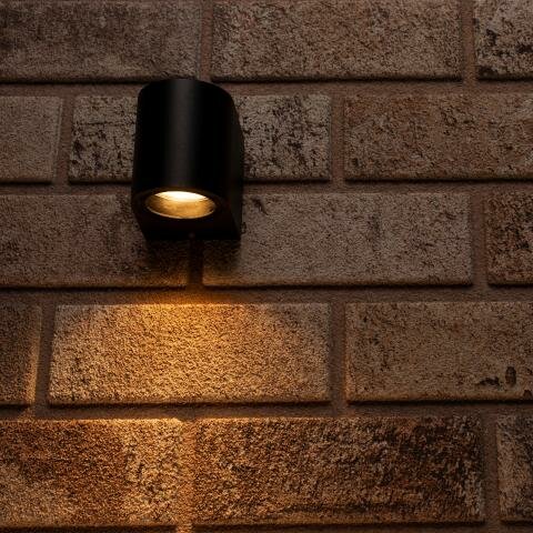 Buitenwandlamp met lichtbron GU10 zwart – Image 2
