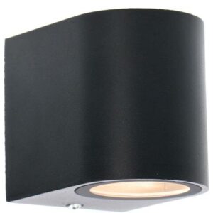 Mat zwarte compacte buitenwandlamp met GU10 fitting