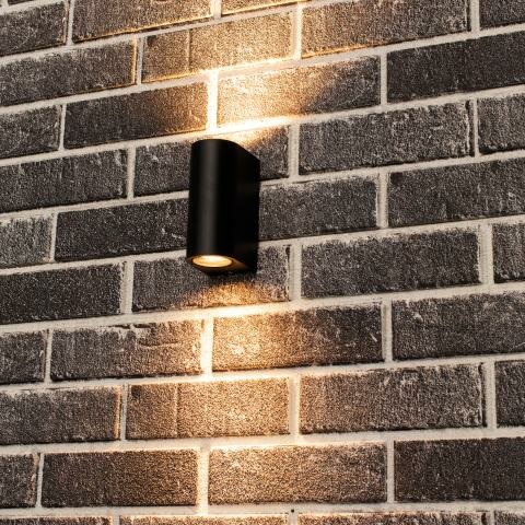 Buitenwandlamp zonder lichtbron 2xGU10 zwart – Bild 2