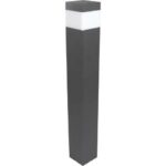 Donkergrijze aluminium buitenlamp op paal 76cm met E27 fitting