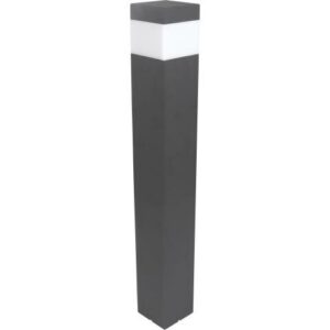 Donkergrijze aluminium buitenlamp op paal 76cm met E27 fitting