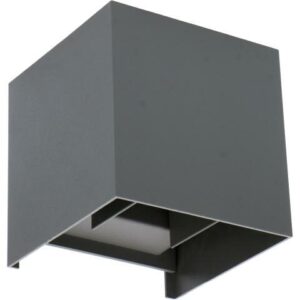 Compacte antraciete buitenwandlamp met verstelbaar up-and-down licht