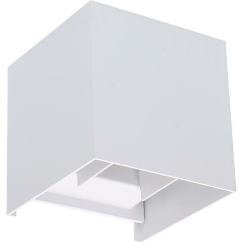Witte kubusvormige buitenwandlamp met verstelbaar up-and-down licht