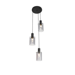 QAZQA hanglamp | 3 pendels | Smoke glas