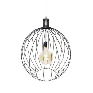 QAZQA Wire Dos hanglamp | Zwart | Ø70cm