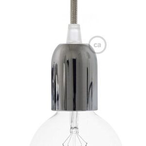 Decoratieve aluminium E27-fitting in zilver