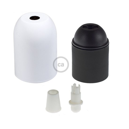 Decoratieve aluminium E27-fitting wit - Image 2