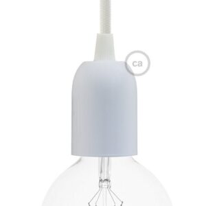 Decoratieve aluminium E27-fitting in wit