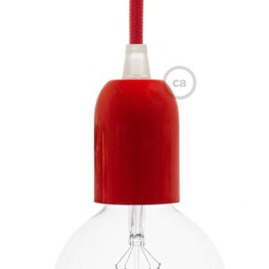 Decoratieve aluminium E27-fitting in rood