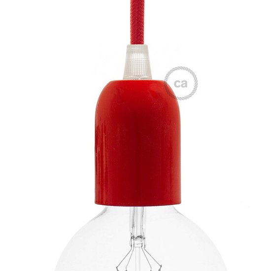 Decoratieve aluminium E27-fitting in rood