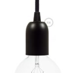 Decoratieve aluminium E27-fitting in zwart