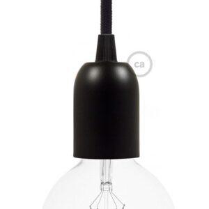 Decoratieve aluminium E27-fitting in zwart