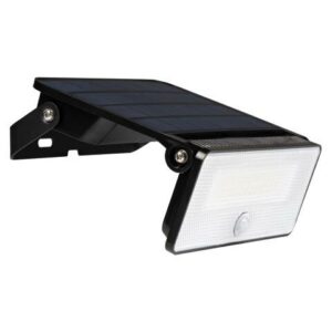 Zwarte solar buitenlamp 1600 lumen met PIR sensor