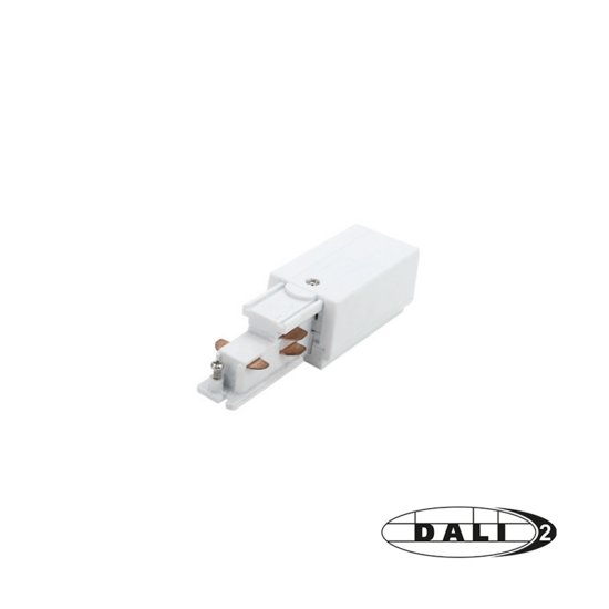DALI 3-Phasen-Stromschienen-Einspeisverbinder links | Weiß