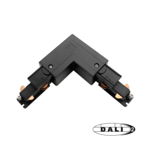 DALI 3-fase rail L-connector binnenhoek | Zwart