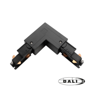DALI 3-fase rail L-connector buitenhoek | Zwart