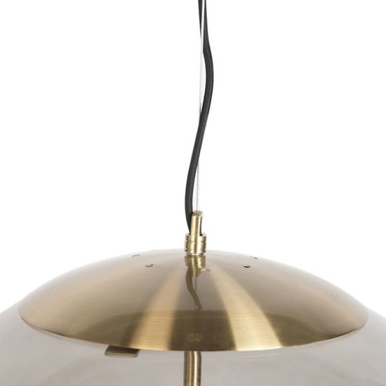Moderne Hanglamp Messing met Smoke Glas 50 cm - Ball - Image 2