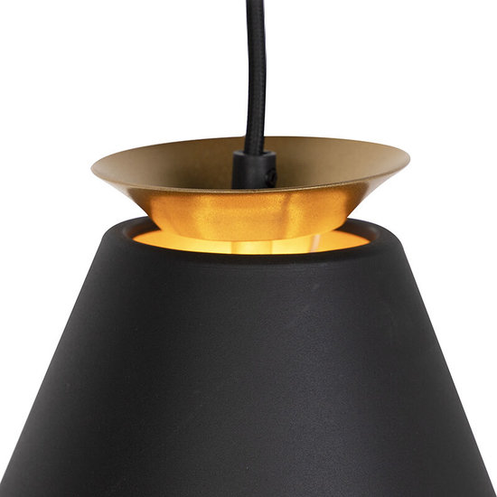 Moderne Hanglamp met 3 Pendels | Zwart met Goud – Bild 4