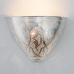 LED-Wandleuchte Egg Filigrain silber | 28x20cm | E14 Messing