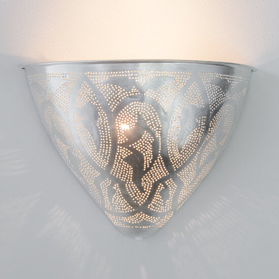 LED-Wandleuchte Egg Filigrain silber | 28x20cm | E14 Messing