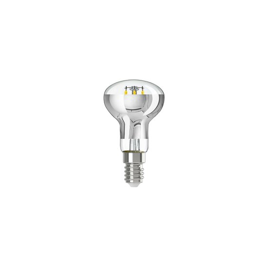 Zilveren R50 LED-spiegellamp met E14-fitting